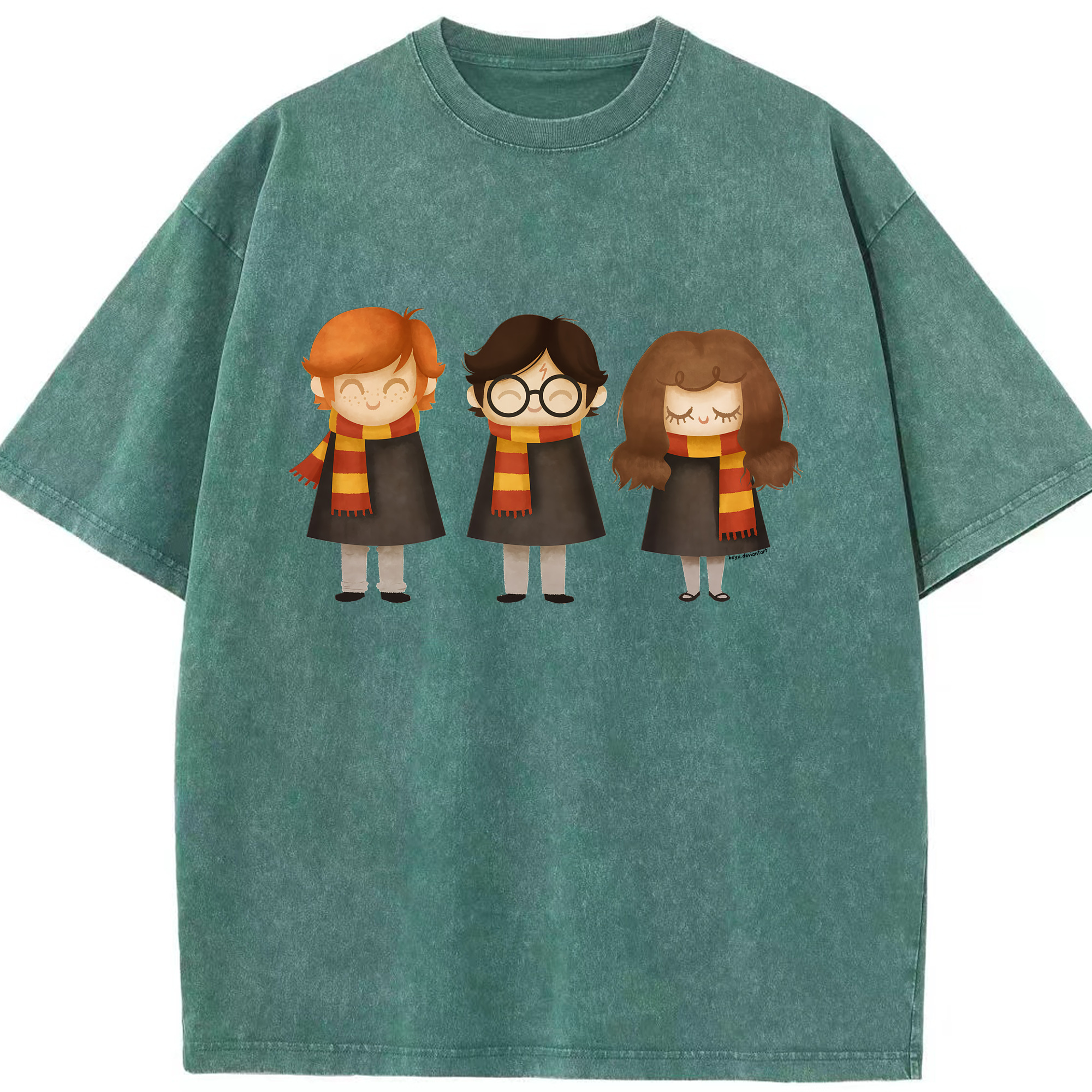 （画像用） Harry Potter ハリー・ポッターシリーズ 綿100% ヴィンテージ風 半袖Tシャツ（フロントプリント）